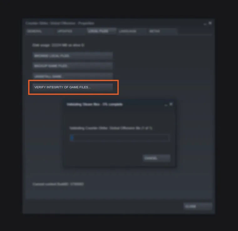 Свойства Steam CSGO Проверка файлов на целостность