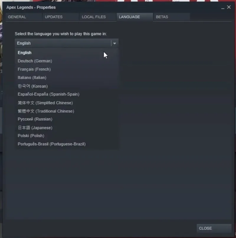 Как изменить язык в Apex Legends Steam