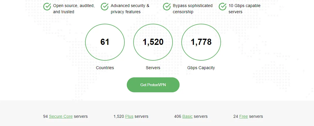 Игровые локации ProtonVPN