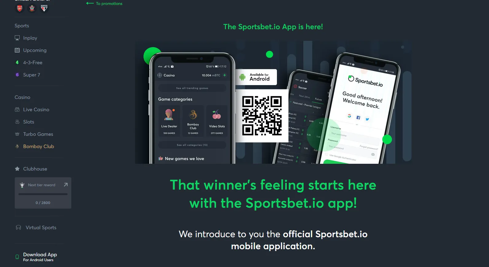 Мобильное приложение SportsbetIO.