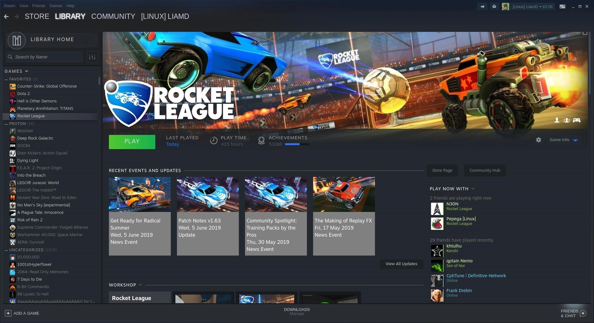 Rocket League в Steam