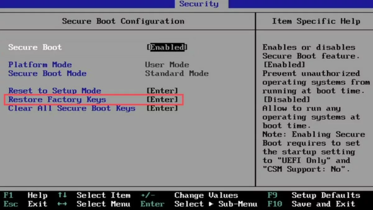 Ключи восстановления Valorant BIOS