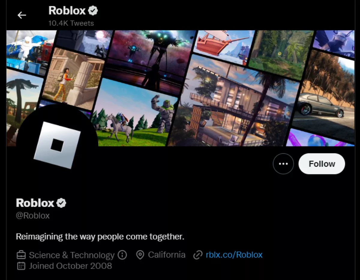 Страница Roblox