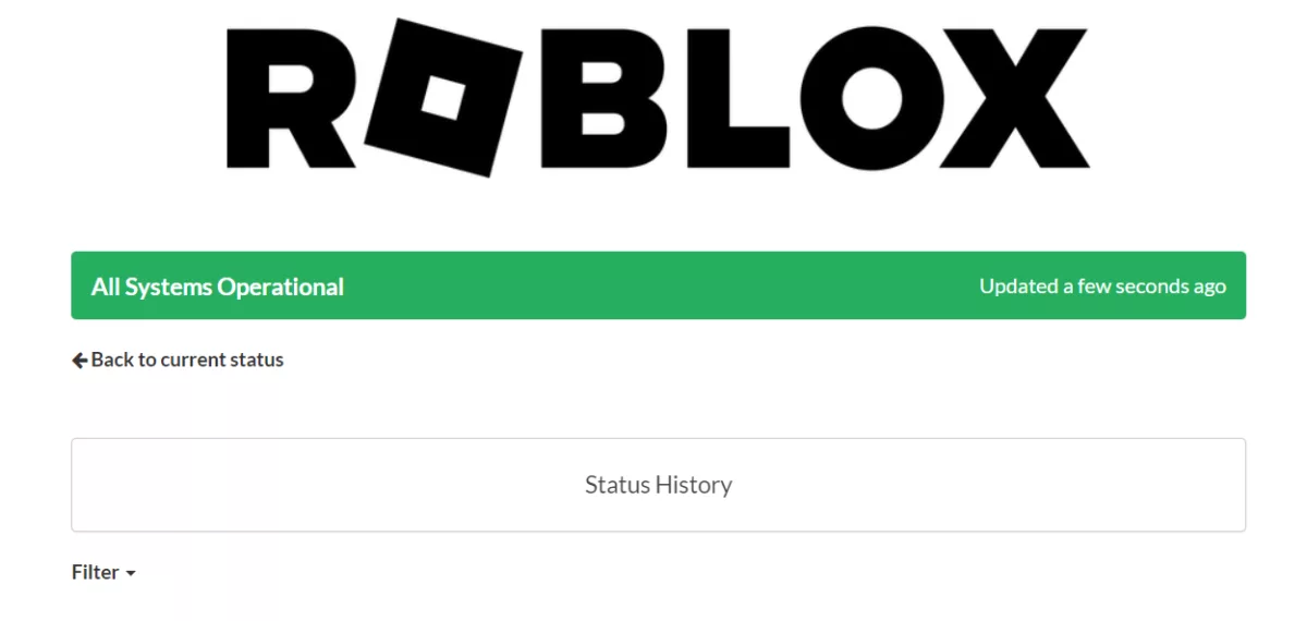 Страница статуса Roblox