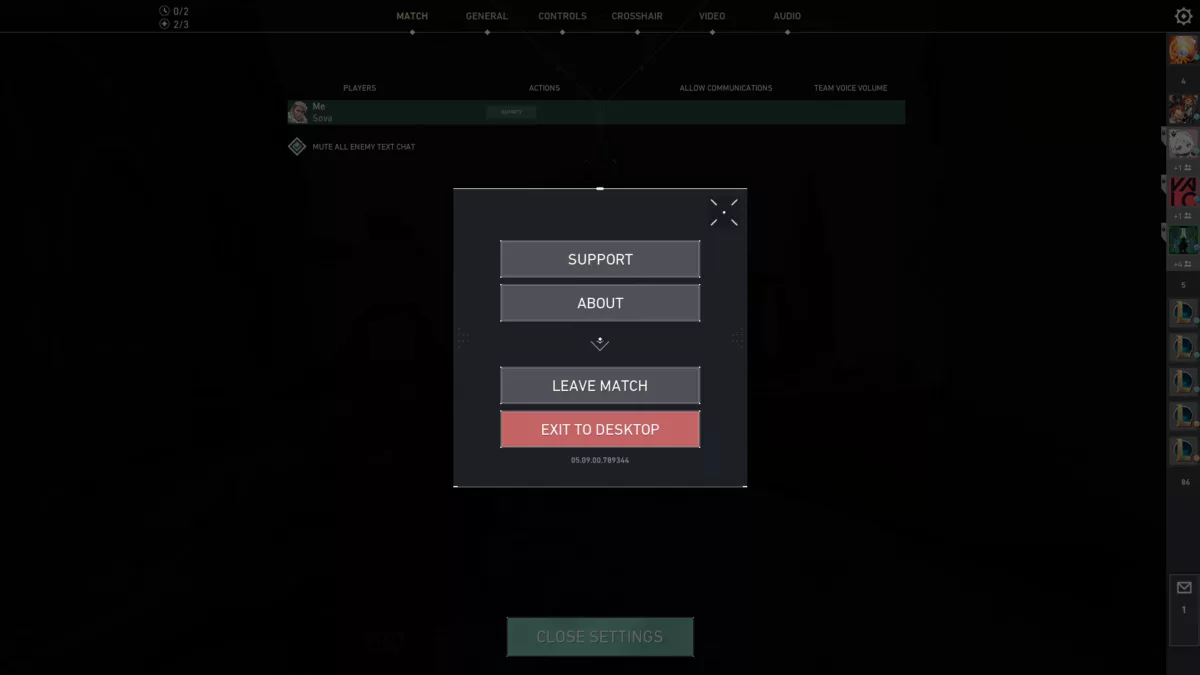 Как выйти из матча Valorant