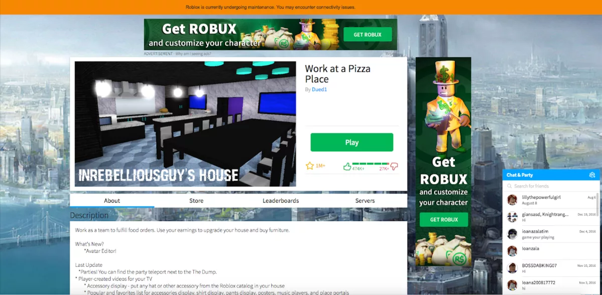 официальный сайт Roblox