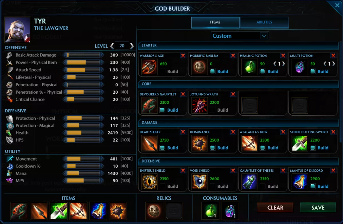 Lane Warrior Build Smite