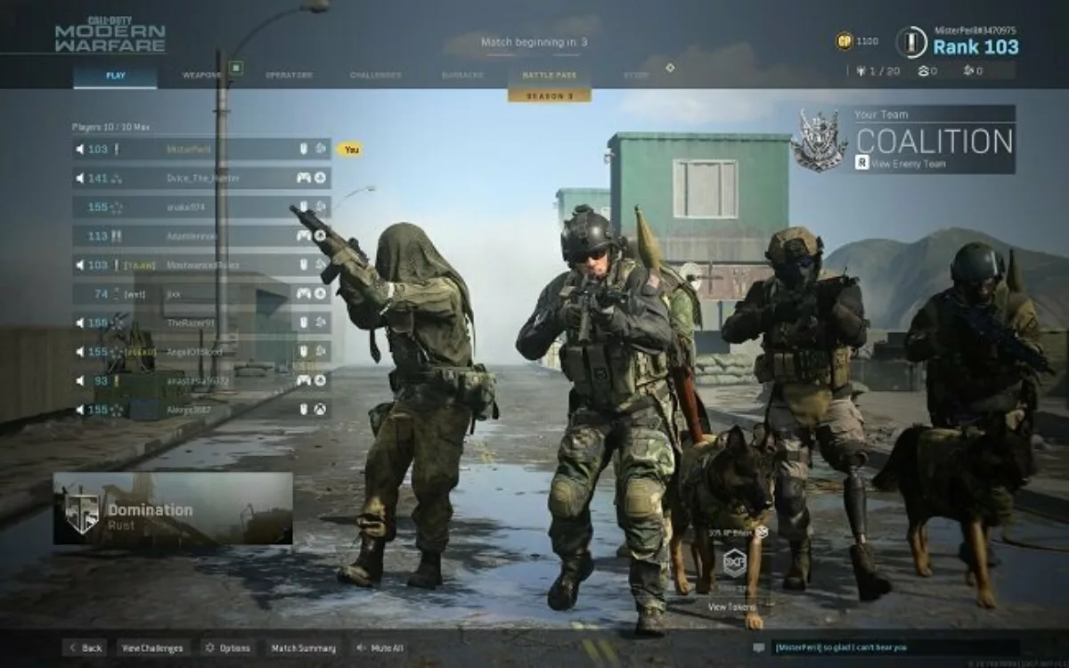 Предварительное лобби COD Warzone