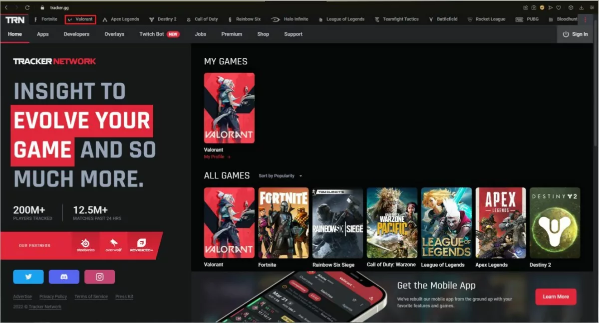 Tracker.gg VALORANT