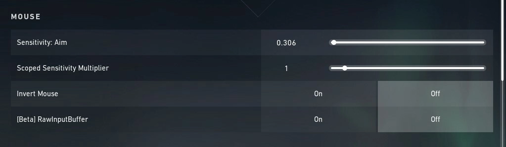 Настройки мыши Valorant Marved